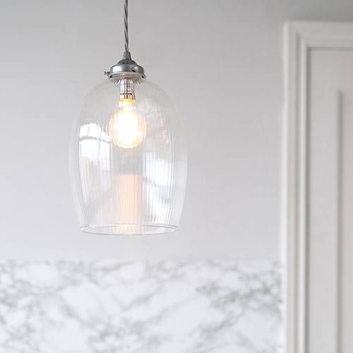 Walcot Fine Fluted Pendant Light in Polished 
