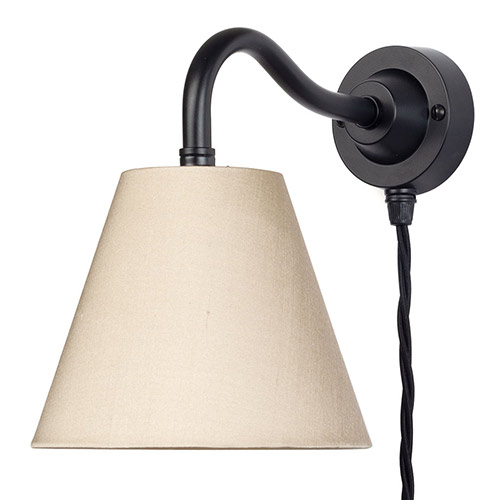 Carrick Plug-In Wall Light (Down) Matt Black