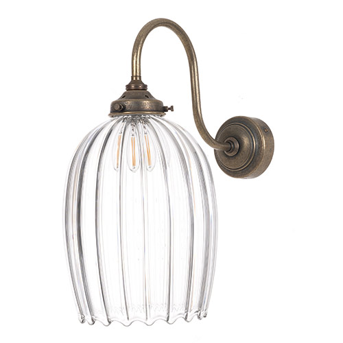 Clifton Fluted Wall Light in Antiqued Brass 