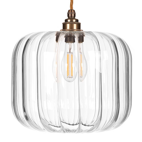 Addington Fluted Pendant Light (ES) Antiqued Brass