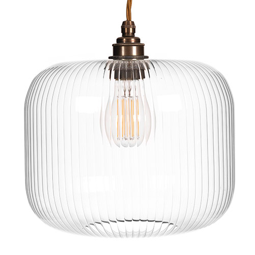 Addington Fine Fluted Pendant Light (ES) Antiqued Brass