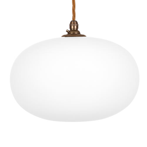 Camden Opal Pendant Light in Antiqued Brass