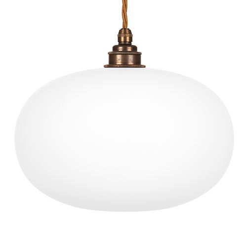 Camden Opal Pendant Light (ES) in Antiqued Brass