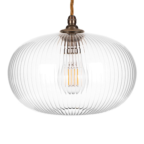 Camden Fine Fluted Pendant Light Antiqued Brass