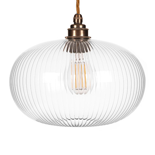 Camden Fine Fluted Pendant Light (ES) Antiqued Brass