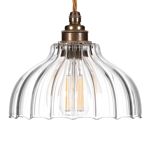 Octavia Fluted Pendant Light (ES) Antiqued Brass