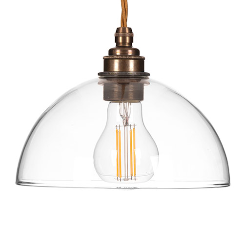 Emelia Pendant Light (ES) in Antiqued Brass