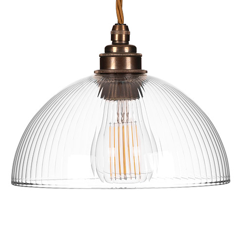 Emelia Fine Fluted Pendant Light (ES) Antiqued Brass