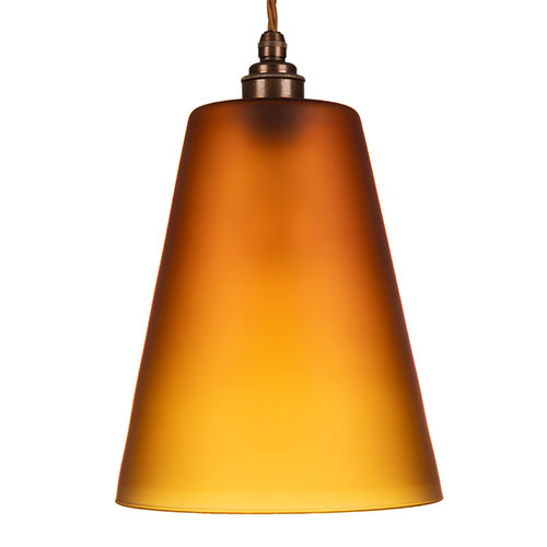 Evesham Amber Pendant Light (ES) in Antiqued Brass
