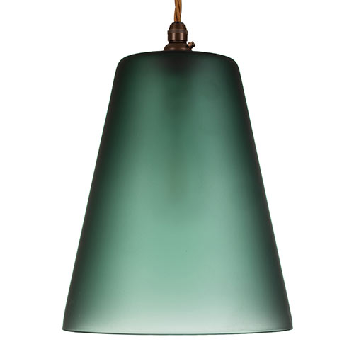 Evesham Teal Pendant Light in Antiqued Brass