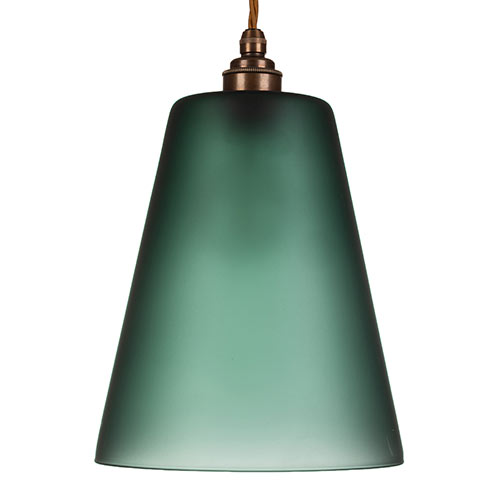 Evesham Teal Pendant Light (ES) in Antiqued Brass