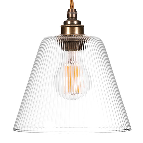 Ashley Fine Fluted Pendant Light (ES) Antiqued Brass