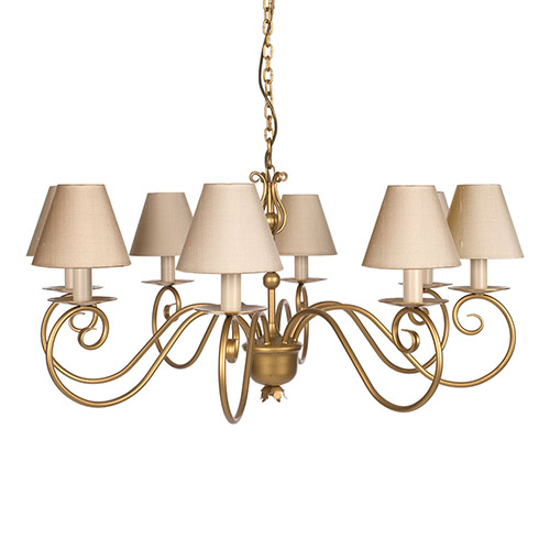 Scrolled Pendant Light in Old Gold