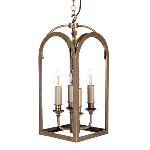 Hall Lantern in Antiqued Brass