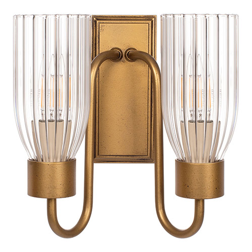 Double Morston Light in Old Gold, Fluted Glass