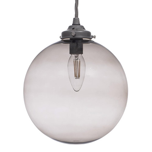 Holborn Charcoal Glass Pendant in Polished