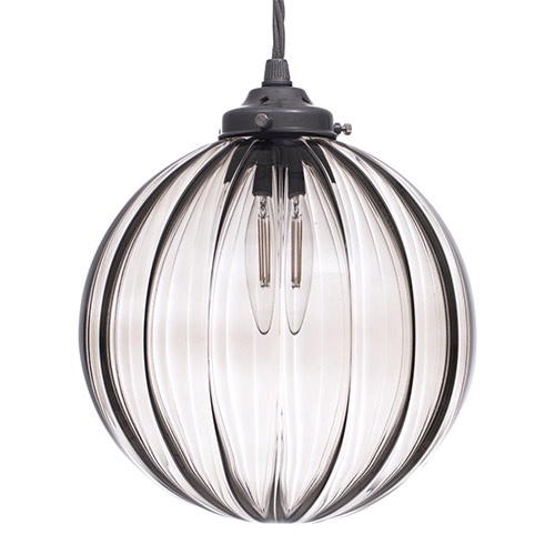Fulbourn Charcoal Glass Pendant in Polished