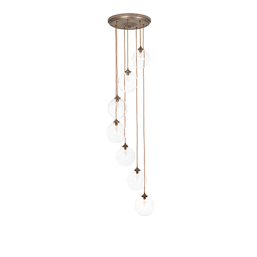 Holborn Seven Pendant Rose in Antiqued Brass 