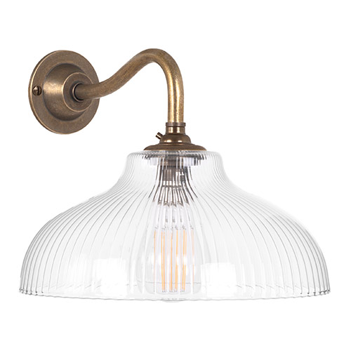 Langley Fine Fluted Wall Light  in Antiqued Brass