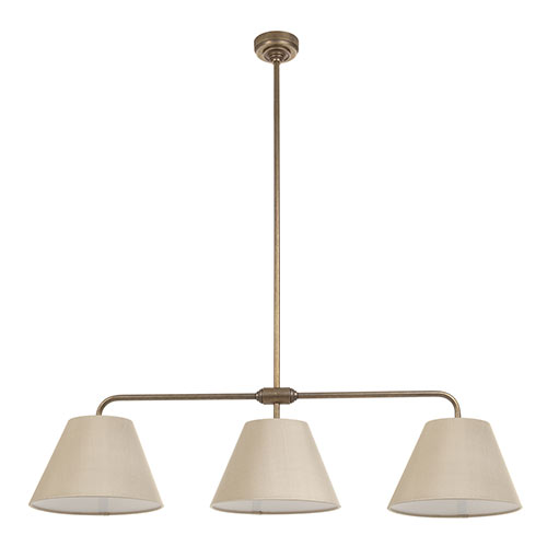 Melrose Triple Bar Pendant in Antiqued Brass