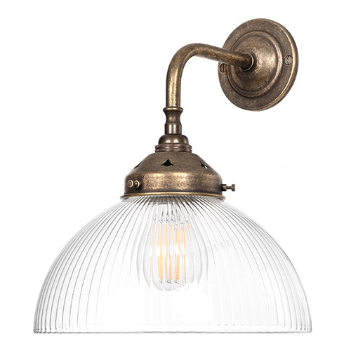 Shotley Fine Fluted Wall Light in Antiqued Brass