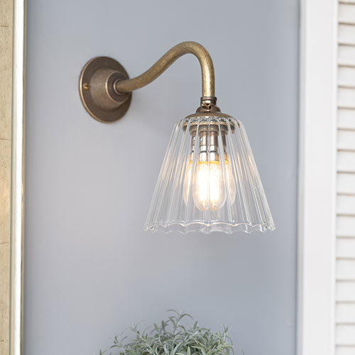 Newton Fluted Wall Light with Carrick Arm