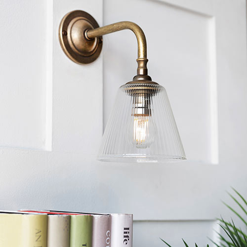 Newton Fine Fluted wall light, Brooke arm