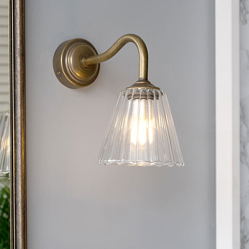 Newton Fluted Bathroom Wall Light with Byron Arm