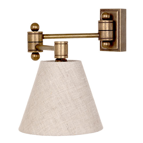 Clayton Wall Light in Antiqued Brass