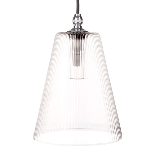 Evesham Fine Fluted Bathroom Pendant In Nickel