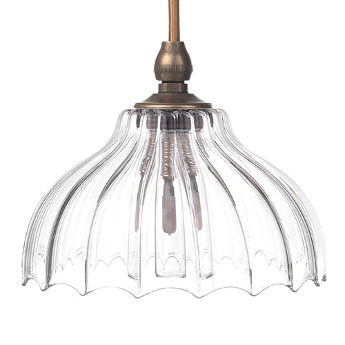 Octavia Fluted Bathroom Pendant in Antiqued Brass