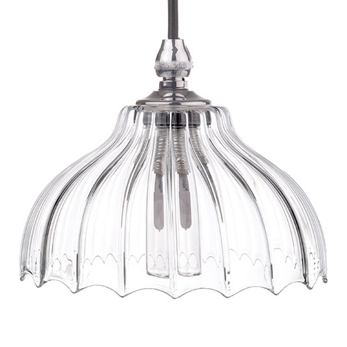 Octavia Fluted Bathroom Pendant In Nickel