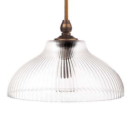 Langley Fine Fluted Bathroom Pendant in Antiqued Brass