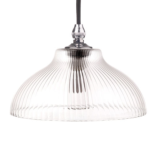 Langley Fine Fluted Bathroom Pendant In Nickel