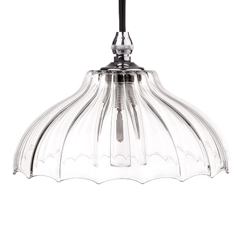 Langley Fluted Bathroom Pendant In Nickel