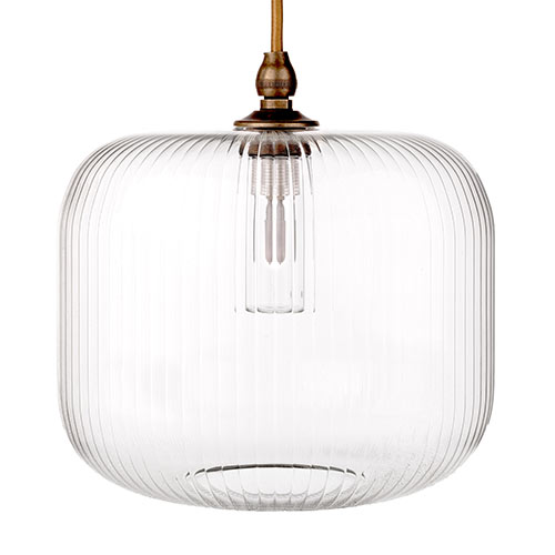 Addington Fine Fluted Bathroom Pendant in Antiqued Brass