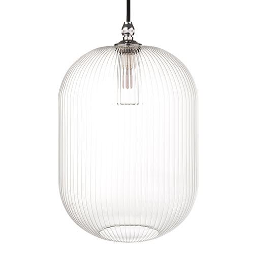 Limehouse Fine Fluted Bathroom Pendant In Nickel