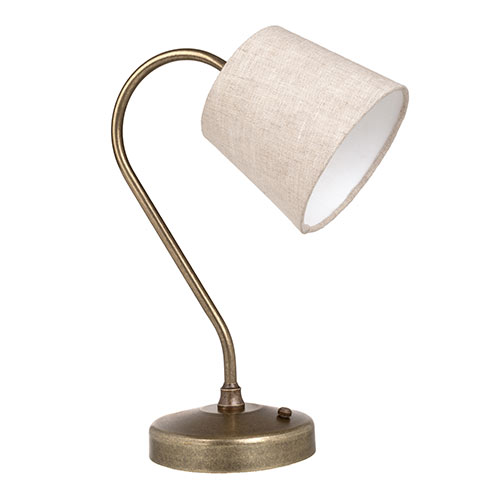 Kennington Rechargeable Table Lamp in Lacquered Antiqued Brass 