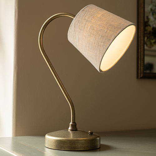 Kennington Rechargeable Table Lamp in Lacquered Antiqued Brass 