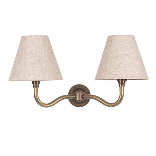 Double Carrick Wall Light in Antiqued Brass