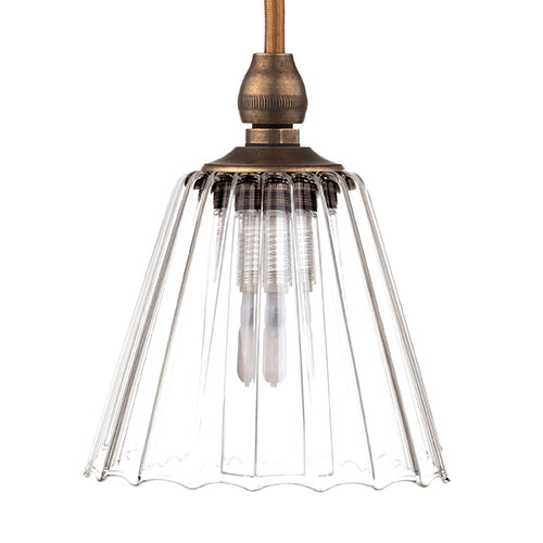 Newton Fluted Bathroom Pendant in Antiqued Brass