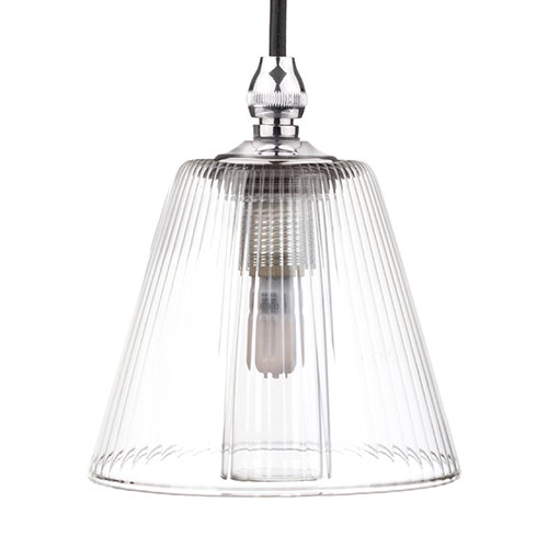 Newton Fine Fluted Bathroom Pendant in Nickel