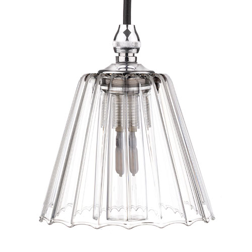 Newton Fluted Bathroom Pendant in Nickel
