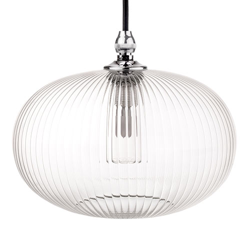 Camden Fine Fluted Bathroom Pendant in Nickel