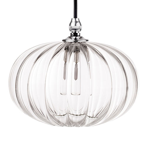 Camden Fluted Bathroom Pendant in Nickel