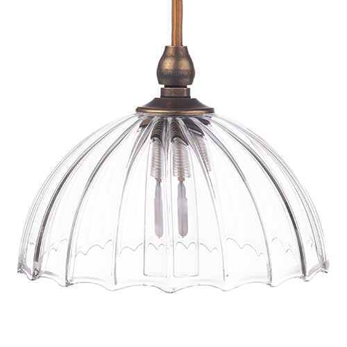 Emelia Fluted Bathroom Pendant in Antiqued Brass