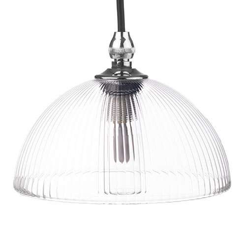 Emelia Fine Fluted Bathroom Pendant in Nickel