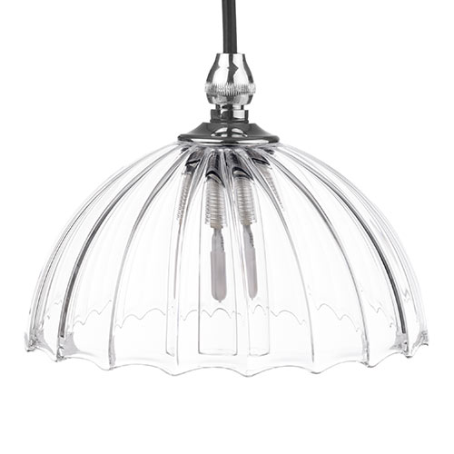 Emelia Fluted Bathroom Pendant in Nickel