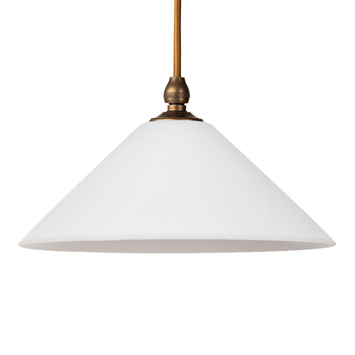 Drayton Opal Bathroom Pendant In Antiqued Brass