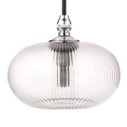 Hampstead Fine Fluted Bathroom Pendant in Nickel